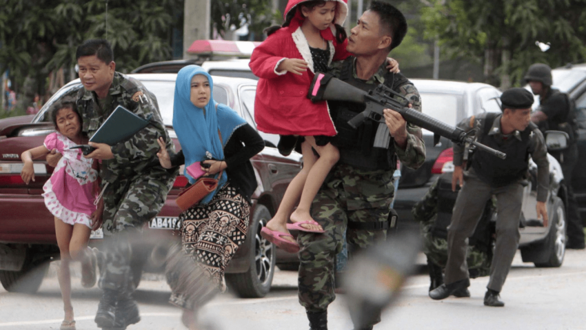 soldiers, Southern Thailand