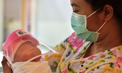 Thai Nurses make face masks for newborns