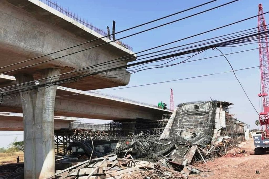 project,10 Injured after Elevated Road Section Collapses in Northeastern Thailand