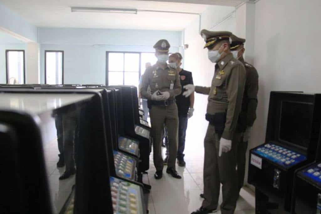 Over a Hundred Illegal Slot Machines Seized from Pattaya Warehouse