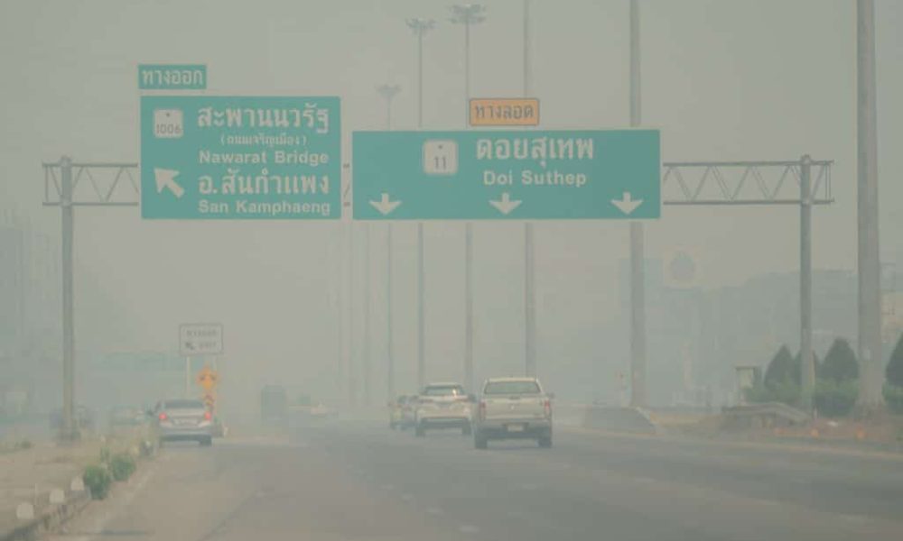 Bushfires Being Blamed for Severe Haze Blanketing Chiang Mai,PM2.5 dust particles