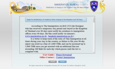 90-day reporting,Thailand, Immigration, Online, Website