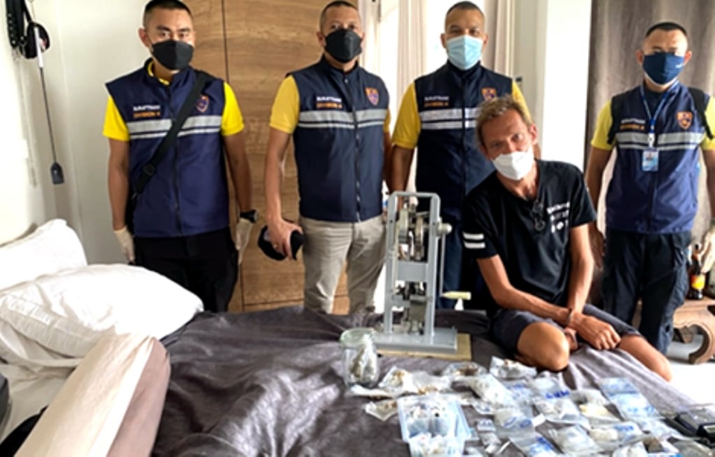 police, Russian Man Arrested for Drug Trafficking in Southern Thailand