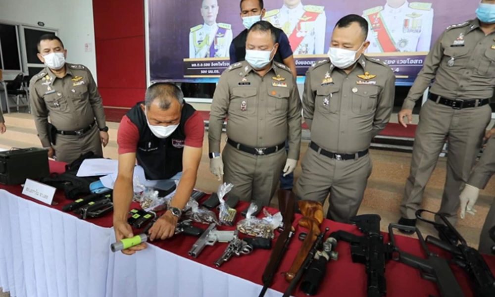 Police in northeastern Thailand on Wednesday seized more than 20 weapons, ammunition and some illegal drugs during a raid in Loei province.