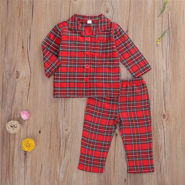 BabyOutlet Plaid Christmas pajamas