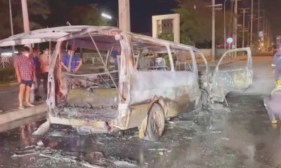 6 Escape Unharmed after Toyota Minivan Goes Up in Flames