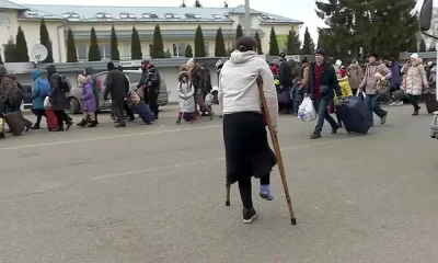 Women and Children Flee the Ukraine-Poland border