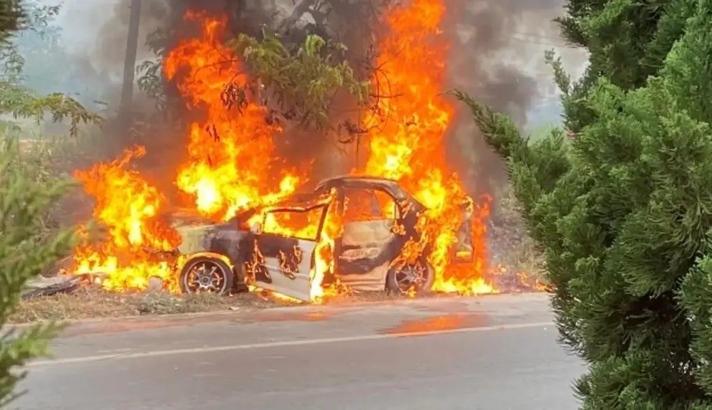 Driver Burns to Death After Fiery Crash in Mae Sai, Chiang Rai