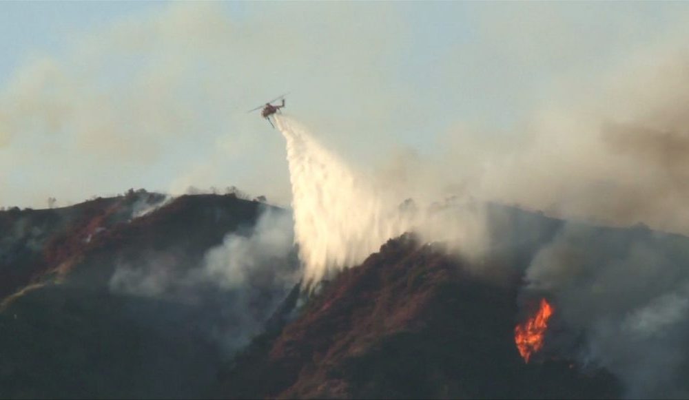 Firefighters, Aircraft and Helicopters Battle Wildfire in Chiang Rai