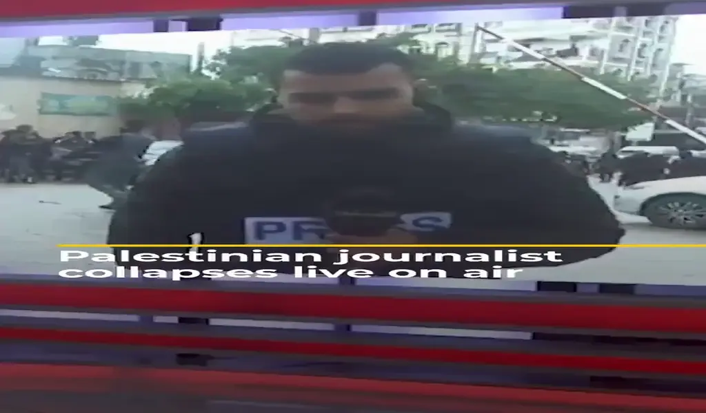 Gaza TV Journalist Collapses While He is Live on Air