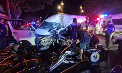 Passenger Van Crashes in Ayutthaya Thailand