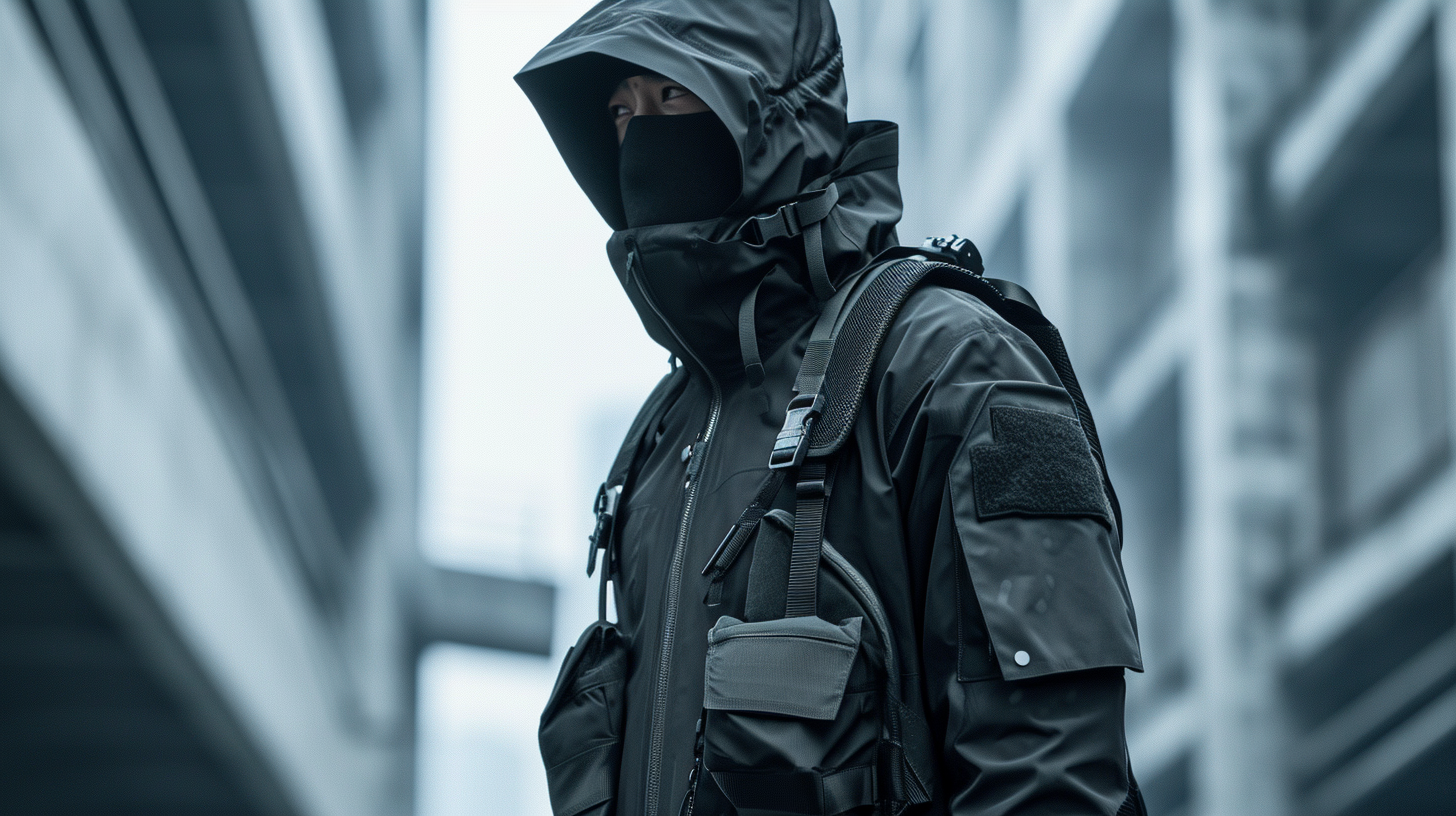 man wearing techwear outfit