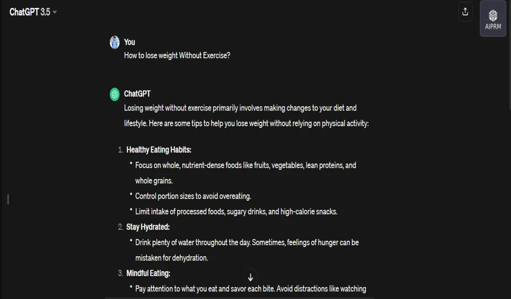 We asked Chatgpt How to Lose Weight Without Exercise