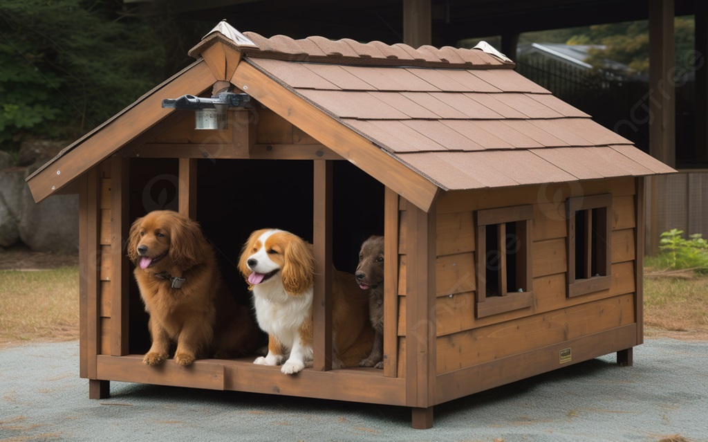 Wooden dog kennel